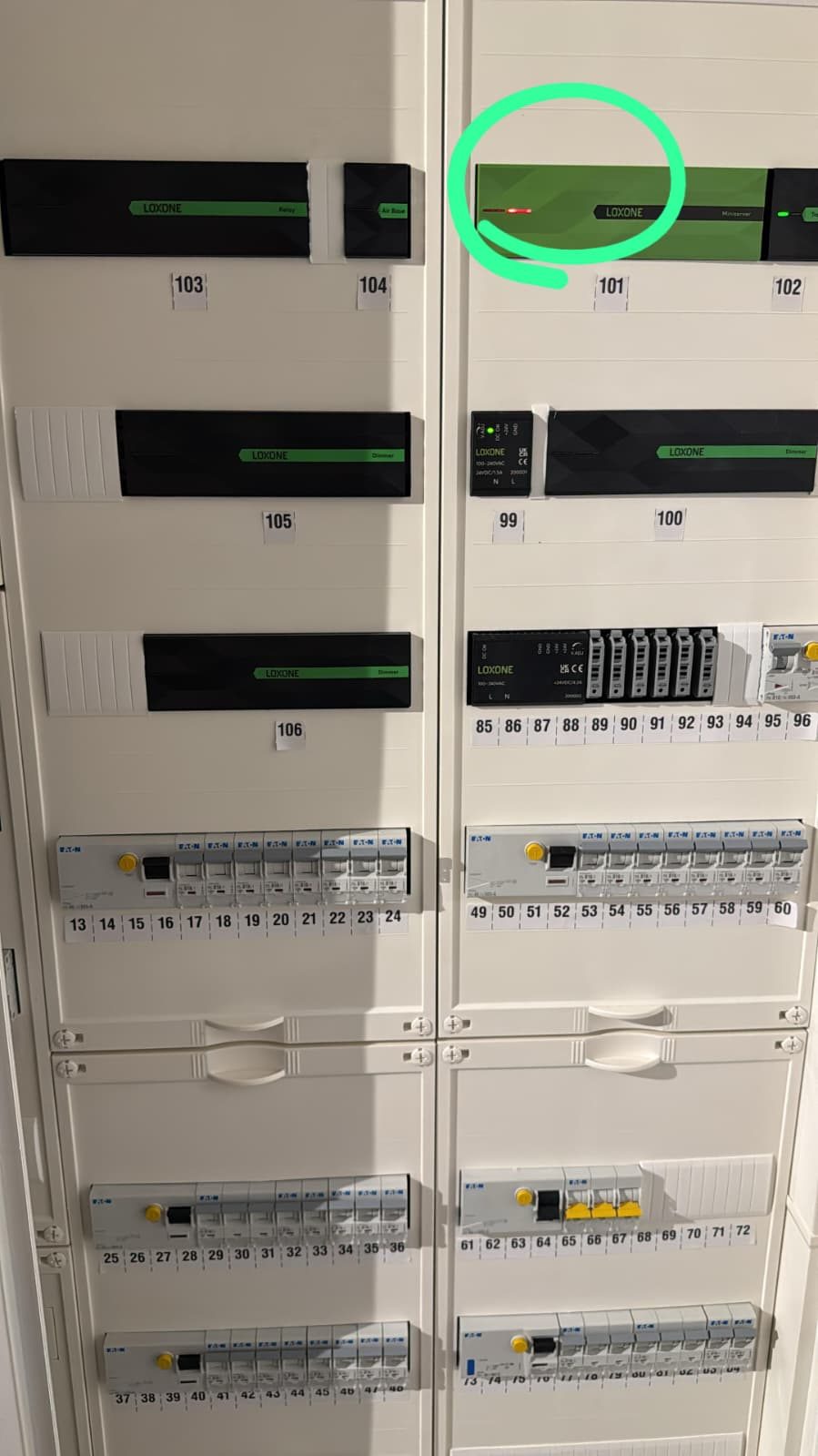 Loxone Miniserver im Schaltschrank